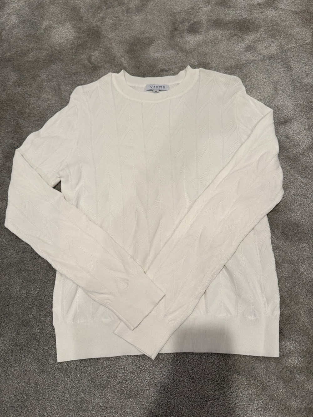 White Chevron Crewneck Sweater VAARA